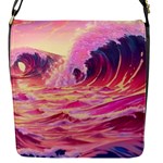 Waves Ocean Sea Tsunami Nautical 5 Flap Closure Messenger Bag (S)