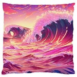 Waves Ocean Sea Tsunami Nautical 5 Standard Premium Plush Fleece Cushion Case (One Side)