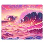 Waves Ocean Sea Tsunami Nautical 5 Premium Plush Fleece Blanket (Small)