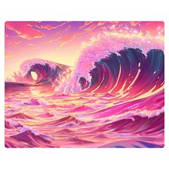 Waves Ocean Sea Tsunami Nautical 5 Premium Plush Fleece Blanket (medium) by Jancukart