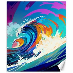 Tsunami Waves Ocean Sea Nautical Nature Water Art Canvas 8  X 10  by Jancukart