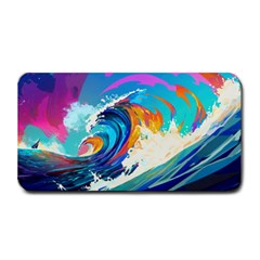 Tsunami Waves Ocean Sea Nautical Nature Water Art Medium Bar Mat by Jancukart