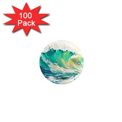 Waves Ocean Sea Tsunami Nautical 90 1  Mini Magnets (100 Pack)  by Jancukart