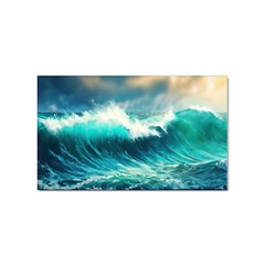 Waves Ocean Sea Tsunami Nautical Blue Sticker Rectangular (10 Pack) by Jancukart