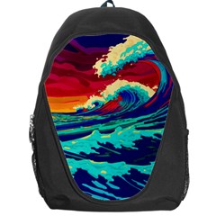 Tsunami Waves Ocean Sea Nautical Nature Water 9 Backpack Bag by Jancukart