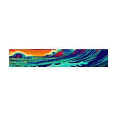 Tsunami Waves Ocean Sea Nautical Nature Water 9 Premium Plush Fleece Scarf (mini) by Jancukart