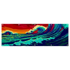 Tsunami Waves Ocean Sea Nautical Nature Water 9 Banner And Sign 12  X 4  by Jancukart