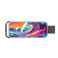 Tsunami Waves Ocean Sea Nautical Nature Water 2 Portable Usb Flash (one Side)