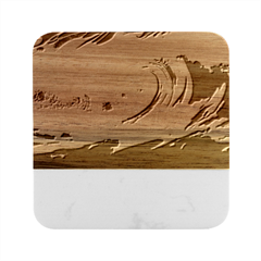 Tsunami Waves Ocean Sea Nautical Nature Water 2 Marble Wood Coaster (square) by Jancukart