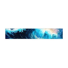 Tsunami Waves Ocean Sea Nautical Nature Water Arts Premium Plush Fleece Scarf (mini) by Jancukart