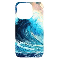 Tsunami Waves Ocean Sea Nautical Nature Water Arts Iphone 14 Pro Black Uv Print Case by Jancukart