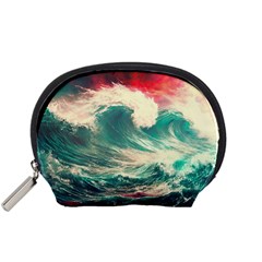 Storm Tsunami Waves Ocean Sea Nautical Nature 2 Accessory Pouch (small) by Jancukart