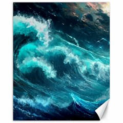 Thunderstorm Tsunami Tidal Wave Ocean Waves Sea Canvas 16  X 20  by Jancukart