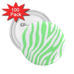 Green Zebra Vibes Animal Print  2 25  Buttons (100 Pack)  by ConteMonfrey