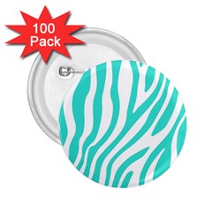 Blue Zebra Vibes Animal Print   2 25  Buttons (100 Pack)  by ConteMonfrey