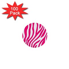 Pink Fucsia Zebra Vibes Animal Print 1  Mini Buttons (100 Pack)  by ConteMonfrey