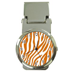 Orange Zebra Vibes Animal Print   Money Clip Watches by ConteMonfrey