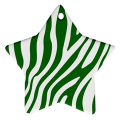 Dark Green Zebra Vibes Animal Print Star Ornament (two Sides) by ConteMonfrey