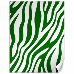 Dark Green Zebra Vibes Animal Print Canvas 18  X 24  by ConteMonfrey