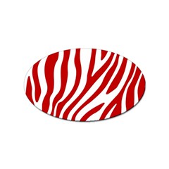 Red Zebra Vibes Animal Print  Sticker (oval) by ConteMonfrey