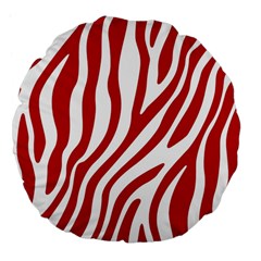 Red Zebra Vibes Animal Print  Large 18  Premium Flano Round Cushions by ConteMonfrey