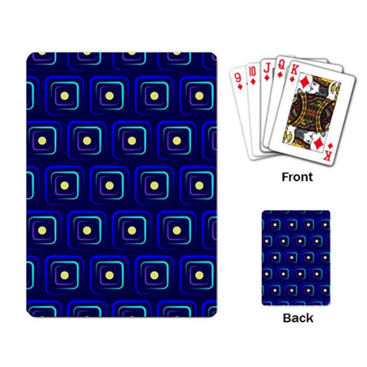 Blue Neon Squares - Modern Abstract Playing Cards Single Design (Rectangle)