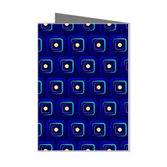 Blue Neon Squares - Modern Abstract Mini Greeting Cards (pkg Of 8) by ConteMonfrey