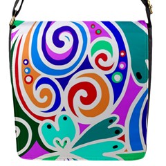 Crazy Pop Art - Doodle Circles   Flap Closure Messenger Bag (s) by ConteMonfrey