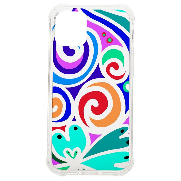 Crazy Pop Art - Doodle Circles   iPhone 12 mini TPU UV Print Case	
