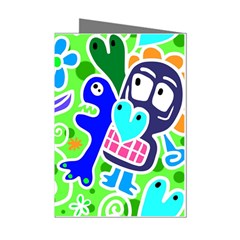 Crazy Pop Art - Doodle Skulls  Mini Greeting Cards (pkg Of 8) by ConteMonfrey