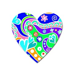 Crazy Pop Art - Doodle Lover   Heart Magnet by ConteMonfrey