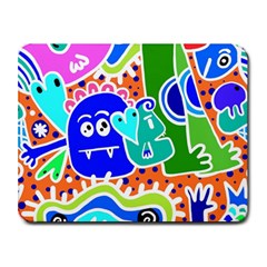 Crazy Pop Art - Doodle Buddies  Small Mousepad by ConteMonfrey