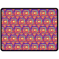 Pink Yellow Neon Squares - Modern Abstract Fleece Blanket (large) by ConteMonfrey