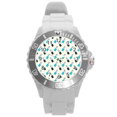 Nails Round Plastic Sport Watch (l) by SychEva