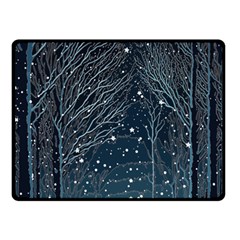 Snow Christmas Starry Night Two Sides Fleece Blanket (small) by Simbadda