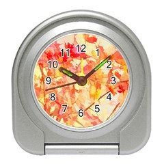Monotype Art Pattern Leaves Colored Autumn Travel Alarm Clock by Amaryn4rt