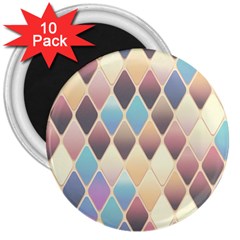 Abstract Colorful Diamond Background Tile 3  Magnets (10 Pack) 