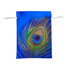 Blue Peacock Feather Lightweight Drawstring Pouch (m) by Amaryn4rt