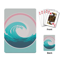 Tidal Wave Ocean Sea Tsunami Wave Minimalist Playing Cards Single Design (rectangle) by Wegoenart