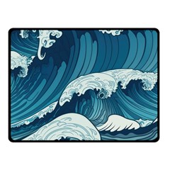 Waves Ocean Sea Pattern Water Tsunami Rough Seas Fleece Blanket (small) by Wegoenart