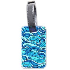 Pattern Ocean Waves Blue Nature Sea Abstract Luggage Tag (two Sides) by Wegoenart