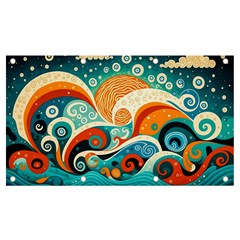 Waves Ocean Sea Abstract Whimsical Abstract Art 4 Banner And Sign 7  X 4  by Wegoenart