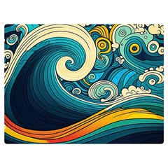 Waves Ocean Sea Abstract Whimsical Abstract Art 3 Two Sides Premium Plush Fleece Blanket (extra Small)