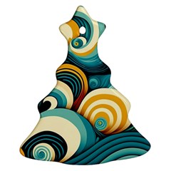 Waves Ocean Sea Abstract Whimsical Abstract Art 6 Christmas Tree Ornament (two Sides) by Wegoenart