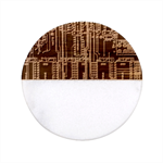 Printed Circuit Board Circuits Classic Marble Wood Coaster (Round) 