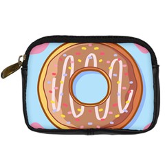 Dessert Food Donut Sweet Decor Chocolate Bread Digital Camera Leather Case