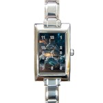 Fantasy People Mysticism Composing Fairytale Art 2 Rectangle Italian Charm Watch Front