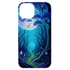 Blue Forrest Jungle,tree Trees Nature Landscape Iphone 14 Black Uv Print Case by Uceng