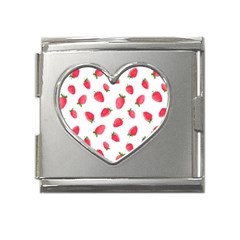 Strawberry Mega Link Heart Italian Charm (18mm) by SychEva