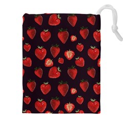 Watercolor Strawberry Drawstring Pouch (4xl) by SychEva